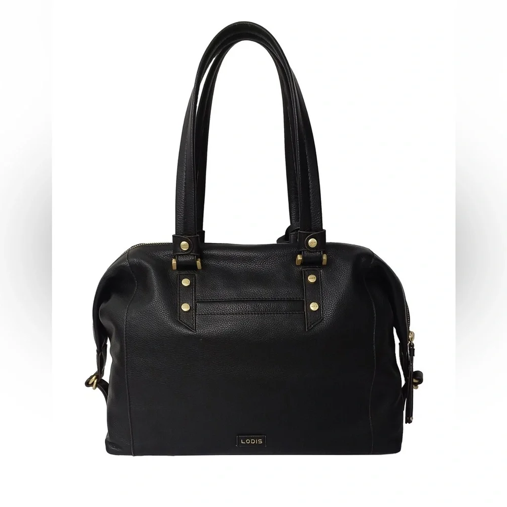 Lodis San Tropez Leather Handbag with Gold Hardware + Wallet - Picture 3 of 16